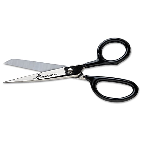 SKILCRAFT® Trimmer's Shears, 7", Straight, 99% Recycled, Black (AbilityOne 5110-00-293-9199)