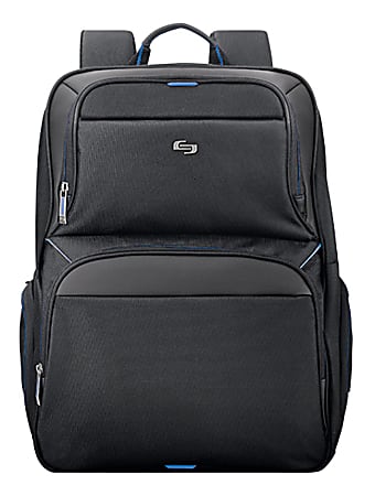 Solo New York Backpack With 17.3" Laptop Pocket, Black/Blue