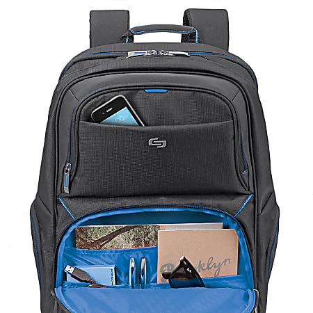 Solo New York Backpack With 17.3 Laptop Pocket BlackBlue Office Depot