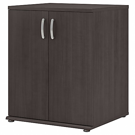 Bush® Business Furniture Universal Floor Storage Cabinet With Doors And Shelves, Storm Gray, Standard Delivery
