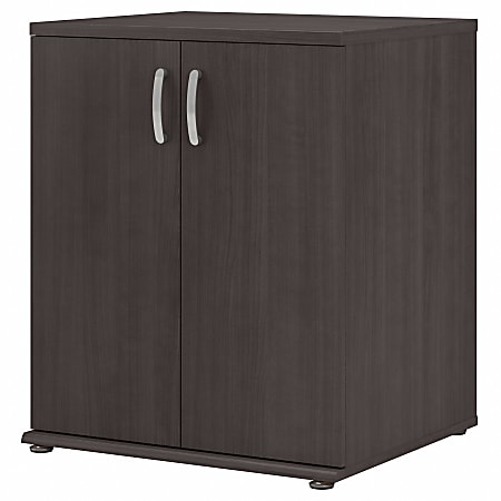 Bush&reg; Business Furniture Universal Floor Storage Cabinet With Doors And Shelves, Storm Gray, Standard Delivery
