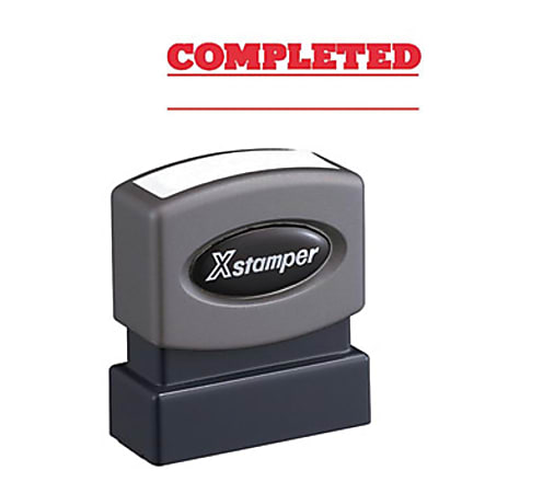 Xstamper® COMPLETED Stamp, 62% Recycled, 100000 Impressions, Red