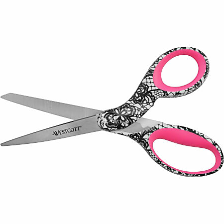 JAM Paper Precision Scissors 8 Pointed Pink - Office Depot