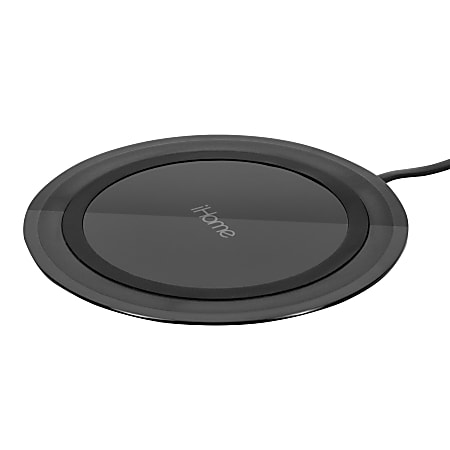 iHome Ultra Slim 10-Watt Qi Charging Pad, Black, IH-QI1000B