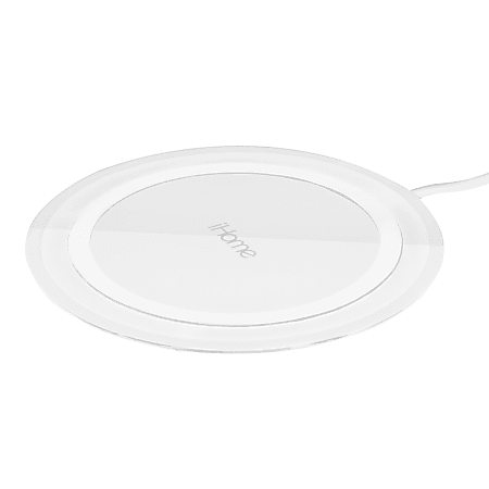 iHome Ultra Slim 10-Watt Qi Charging Pad, White, IH-QI1000W