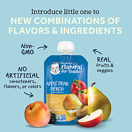 Gerber Natural Baby Food Pouches for Toddlers 12 Months Oz