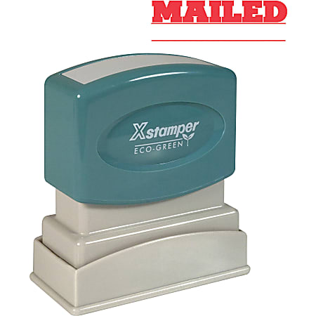 Xstamper® One-Color Title Stamp, Pre-Inked, "Mailed", Red