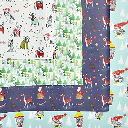 Gartner Studios Holiday Gift Wrap Whimsy 12 x 30 Assorted Designs ...