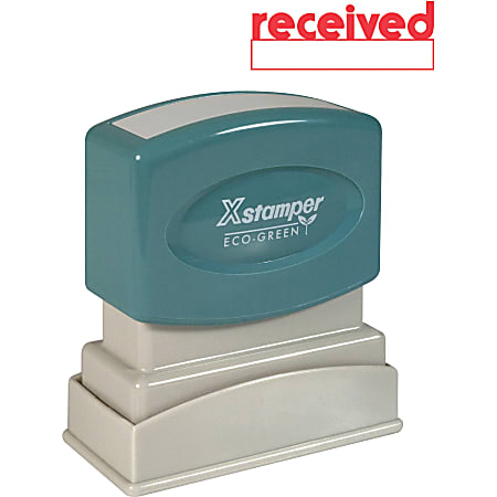 Xstamper&reg; One-Color Title Stamp, Pre-Inked, "Received", Red