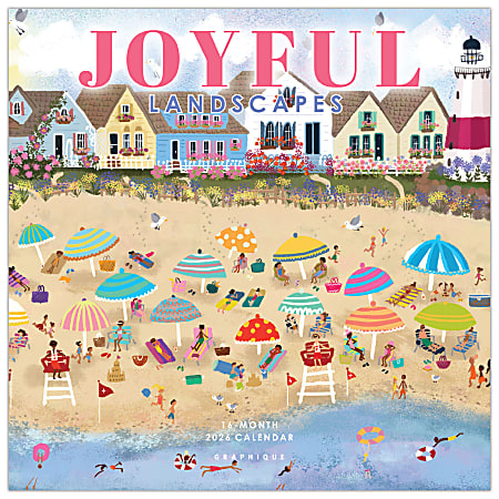 2026 Graphique Art And Design Monthly Wall Calendar, 7" x 7", Joyful Landscapes, January To December, MY06026