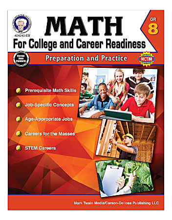 Carson-Dellosa Math For College And Career Readiness Workbook, Grade 8