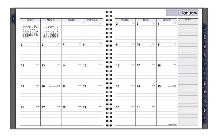 AT-A-GLANCE® DayMinder® Weekly/Monthly Appointment Book/Planner, 8-1/2" x 11", Gray, January to December 2020
