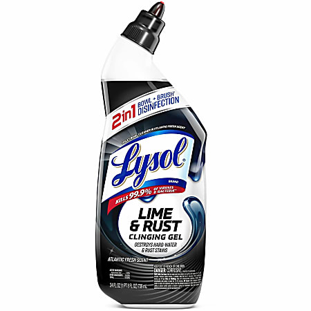 Lysol Lime/Rust Toilet Bowl Cleaner - 24 fl oz (0.8 quart) - Atlantic Fresh Scent - 9 / Carton - Blue
