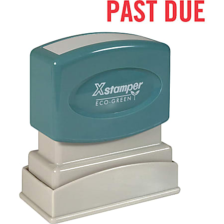 Xstamper® One-Color Title Stamp, Pre-Inked, "Past Due", Red