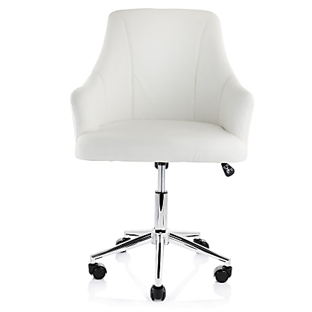 Elama Adjustable Faux Leather Mid Back Rolling Office Chair