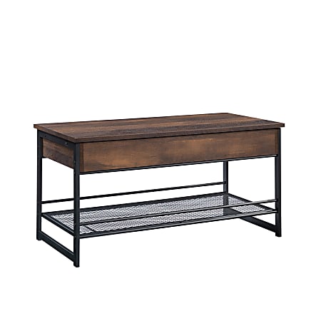 Sauder® Briarbrook Metal Lift-Top Coffee Table/Computer Desk, 19-3/4"H x 40"W x 19-1/2"D, Barrel Oak/Black