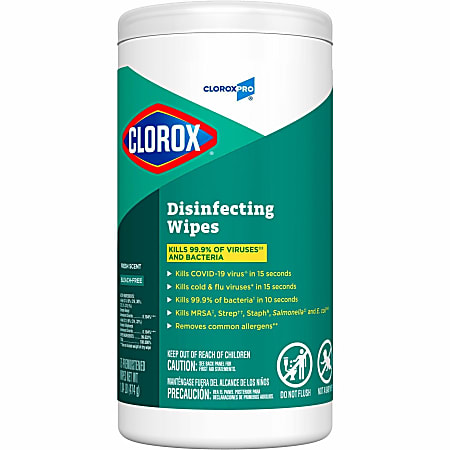 CloroxPro™ Disinfecting Wipes, Pack Of 75 Wipes, 15949PL