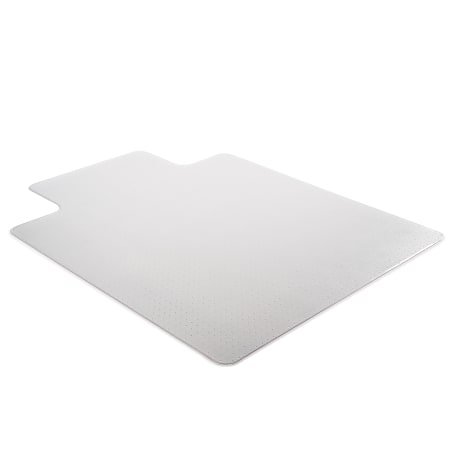 Deflecto Earth Source® Chair Mat For Commercial Pile Carpets, Beveled Edge, Wide Lip, 45" x 53", Clear