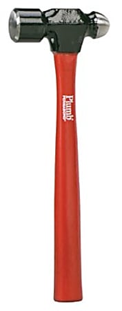 Ball Pein Hammer, Straight Hickory Handle, 15 in, Forged Steel 32 oz Head