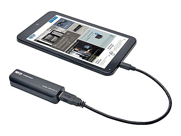 Tripp Lite Portable Mobile Power Bank USB Battery Charger - Power bank - 2600 mAh - 1 A (USB) - on cable: Micro-USB - black