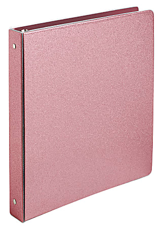 Office Depot® Brand Fashion 3-Ring Binder, 1 1/2" Oval Rings, Glitter Pink