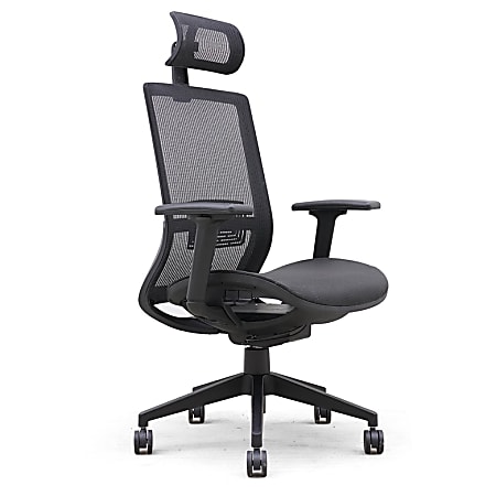 Boss Office Products Black Contemporary Ergonomic Adjustable Height Swivel  Upholstered Task Chair