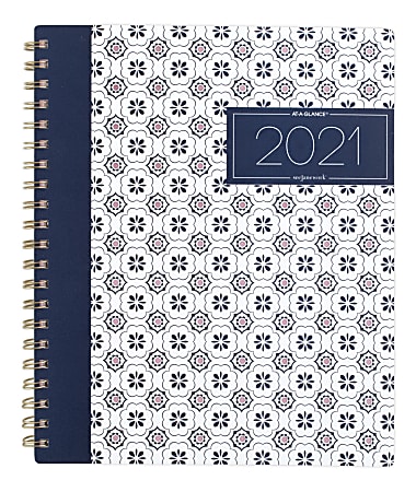 See Jane Work® Weekly/Monthly Planner, 8-1/2" x 11", Navy/White, January To December 2021, SJ107-905