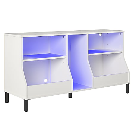 Ntense Falcon Youth Gaming TV Stand With ARGB LED Lights, 24-7/8”H x 47-11/16”W x 15-3/4”D, White