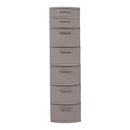 Inval 7-Drawer Tall Storage Cabinet, 47-1/4 x 12-1/2, Espresso