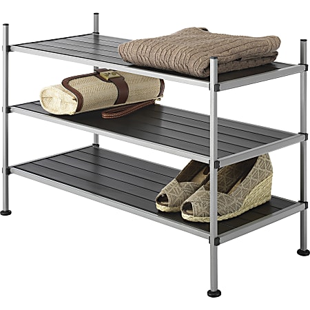 Whitmor 6779-4579 Storage Rack - 3 Tier(s) - Floor - Sturdy, Heavy Duty, Breathable, Stackable - Metal, Fabric, Resin - 1 Each