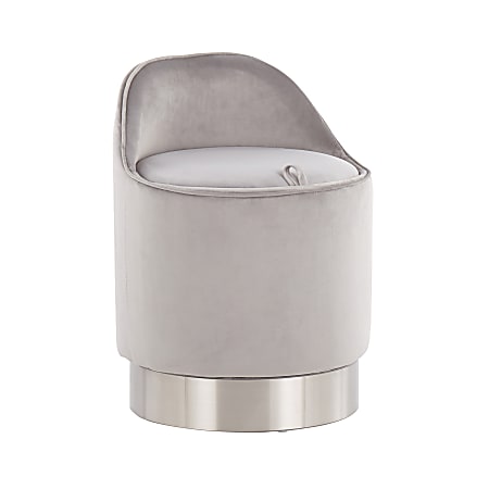 LumiSource Marla Vanity Stool, Chrome/Silver