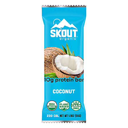 Skout Backcountry Coconut Almond Protein Bars, 1.9 Oz, Box Of 12 Bars