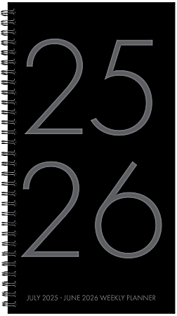 2025-2026 Willow Creek Press Academic Weekly/Monthly Spiral Planner, 3-1/2" x 6-1/2", Black, July 2025 To June 2026, 54796