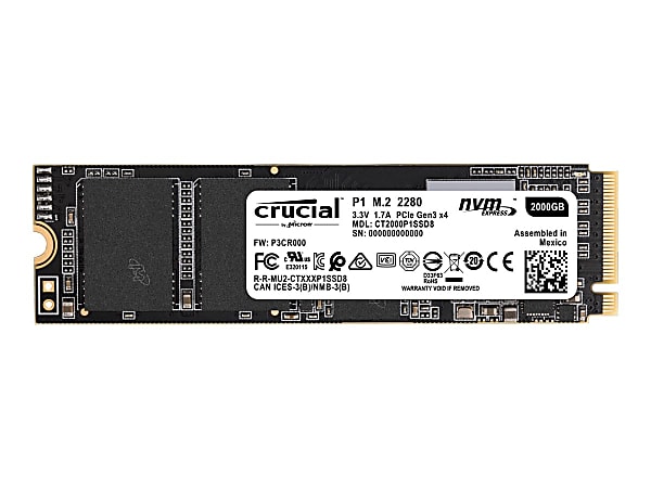 Crucial P1 - SSD - 2 TB - internal - M.2 2280 - PCIe 3.0 x4 (NVMe)