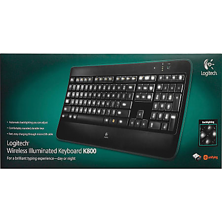 Logitech K800 Wireless Illuminated Keyboard Backlit Fast Charging