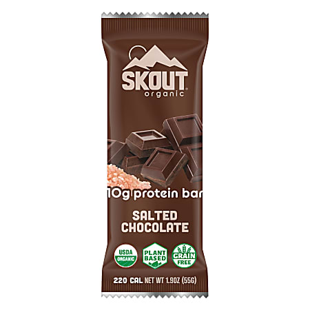 Skout Backcountry Dark Chocolate And Pink Salt Protein Bars, 1.9 Oz, Box Of 12 Bars