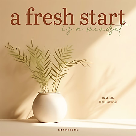2026 Graphique Inspirational Monthly Wall Calendar, A Fresh Start, 12" x 12", January To December, CY34726