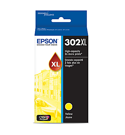 Epson® 302XL Claria® Premium High-Yield Yellow Ink Cartridge, T302XL420-S