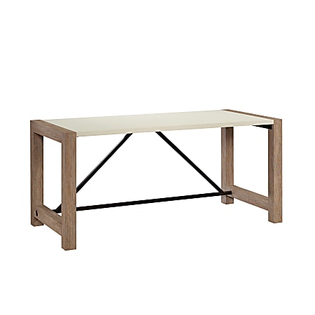 Sauder Dixon City 66"W Executive Computer Desk, Brushed Oak™/Pebble White™