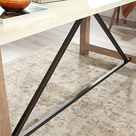 Sauder Dixon City 66 W Executive Computer Desk Brushed Oak Pebble