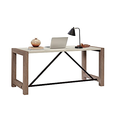 Sauder Dixon City 66 W Executive Computer Desk Brushed Oak Pebble