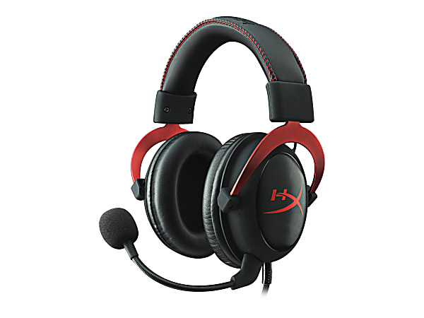 HyperX Cloud II Over The Head Gaming Headphones Red Office Depot