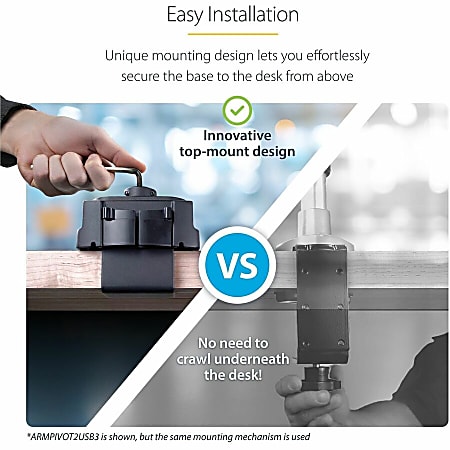 StarTech.com Desk Mount Monitor Arm with 2x USB 3.0 ports Slim Full ...