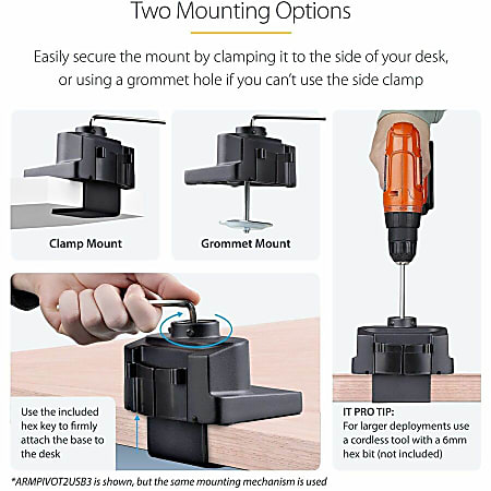 StarTech.com Desk Mount Monitor Arm with 2x USB 3.0 ports Slim Full ...