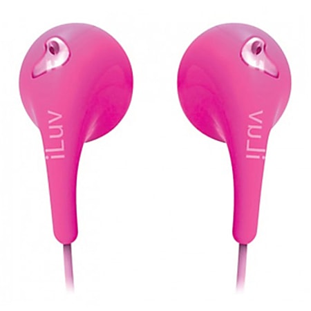iLuv Bubble Gum 2 iEP205 Earphone - Stereo - Pink - Mini-phone (3.5mm) - Wired - Earbud - Binaural - Open - 3.94 ft Cable