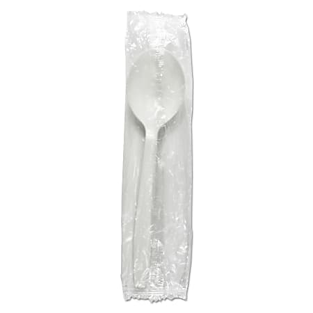 Boardwalk® Heavyweight Wrapped Polypropylene Soup Spoons, White, Pack Of 1000 Spoons