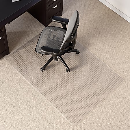 Realspace™ Berber Studded Chair Mat For Low-Pile Carpets, 46"W x 60"D, Clear
