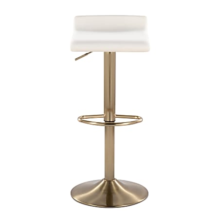 LumiSource Ale Velvet Bar Stools, Gold/Cream, Set Of 2 Stools