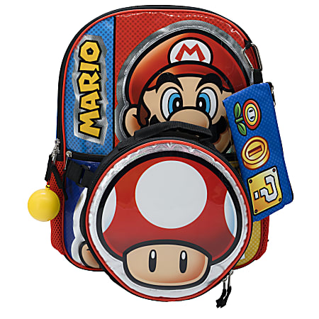Accessory Innovations 5-Piece Backpack Set, Super Mario Brothers