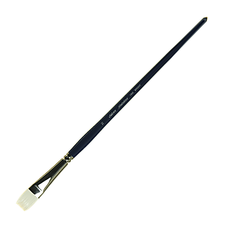 Silver Brush Bristlon Series Paint Brush, Size 10, Bright Bristle, Hog Hair, Deep Blue/Silver